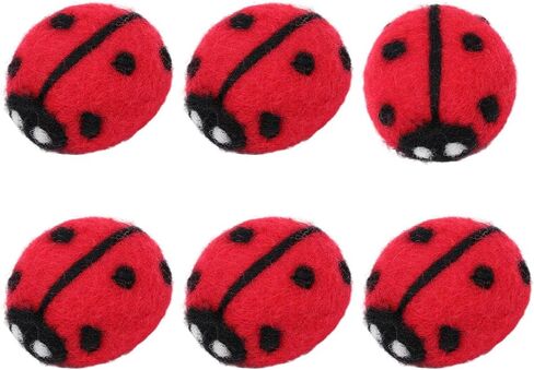 PH PandaHall 6PCS Wool Felt Ladybugs 3D Insect Wool Felt Cute Ladybug Shape Decor Red Ladybug Plush Decor for DIY Craft Women Creative Felting Projects Party Favors Home Indoor Decor, 1.38x1.18inch in Kuwait