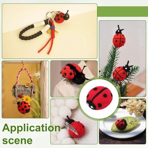 PH PandaHall 6PCS Wool Felt Ladybugs 3D Insect Wool Felt Cute Ladybug Shape Decor Red Ladybug Plush Decor for DIY Craft Women Creative Felting Projects Party Favors Home Indoor Decor, 1.38x1.18inch in Kuwait