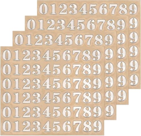 4 Sheets Number Resin Stickers 3D Small 0 to 9 Silver Mini Number Sticker Metallic Glitter Alloy for Resin Nail Scrapbooking 3mm in Kuwait
