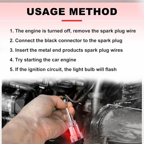 Inline Spark Plug Tester Small Motor Vehicle Engine Ignition Armature Diagnostic Detector Compatible with Motorcycle, Automobile, Lawn Mower etc Internal and External Engines (1 pcs) in Saudi Arabia