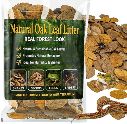 MAQIHAN 4.9 OZ Dry Oak Leaf Litter - Leaf Litter for Reptiles Oak Leaves for Isopods Live Substrate for Snakes; Frogs; Isopods; Terrarium Bedding in Saudi Arabia