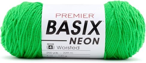 Premier Yarns Basix Worsted Neons, Medium Weight Acrylic Yarn, Ideal for Knitting & Crocheting, Power Pink in Kuwait