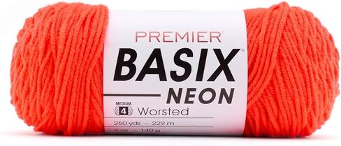 Premier Yarns Basix Worsted Neons, Medium Weight Acrylic Yarn, Ideal for Knitting & Crocheting, Power Pink in Kuwait