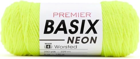 Premier Yarns Basix Worsted Neons, Medium Weight Acrylic Yarn, Ideal for Knitting & Crocheting, Power Pink in Kuwait