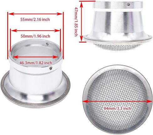 Universal Aluminum Air Filter Cup for PWK PE Carburetors — CNC Throttle Bell-Mouth Intake for Motorcycle, ATV, Dirt Bike (Silver, 50MM) in Saudi Arabia