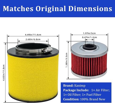 17254-HN5-670 Air Filter 15412-HM5-A10 Oil Filter Compatible with Honda Rancher 350 2000-2006/Rancher 400 2004-2007 in Saudi Arabia