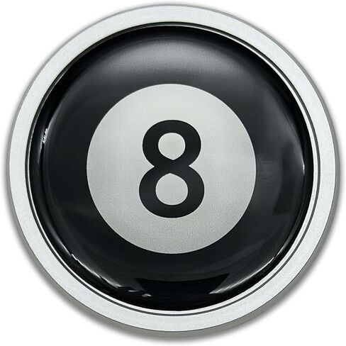 Black Billard 8 Ball Silver Plastic Emblem for Cars, Trucks, SUVs and All Auto | Universal Fit at 3.0" | Weatherproof | Made in The USA in Saudi Arabia