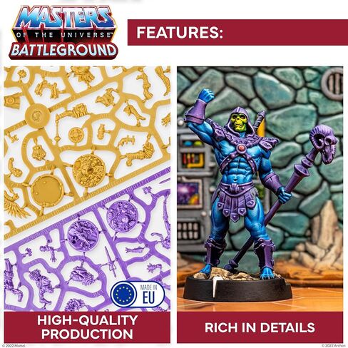 Masters of The Universe Battleground Expansion Set - Wave 3 Masters of The Universe Faction - Includes 2 Character minis Man-E-Faces and Buzz-Off, Terrain, Rules and More - for Ages 14+ in Kuwait