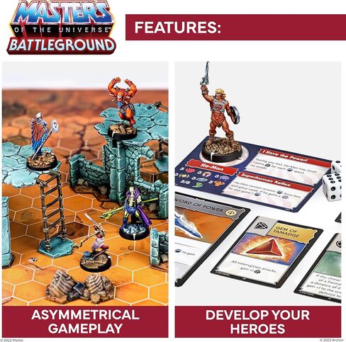 Masters of The Universe Battleground Expansion Set - Wave 3 Masters of The Universe Faction - Includes 2 Character minis Man-E-Faces and Buzz-Off, Terrain, Rules and More - for Ages 14+ in Kuwait