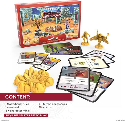 Masters of The Universe Battleground Expansion Set - Wave 3 Masters of The Universe Faction - Includes 2 Character minis Man-E-Faces and Buzz-Off, Terrain, Rules and More - for Ages 14+ in Kuwait