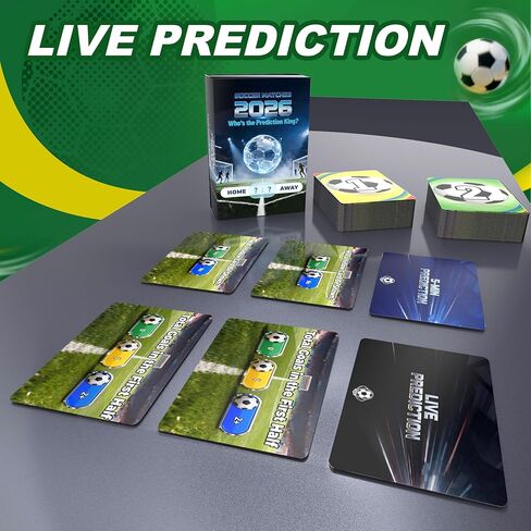 World Cup 2026 Soccer Cards Party Games - 90 Card Set Live Match Prediction Cards Game for Watch Parties & Game Nights, Fun Interactive Soccer Game for Fans in Kuwait