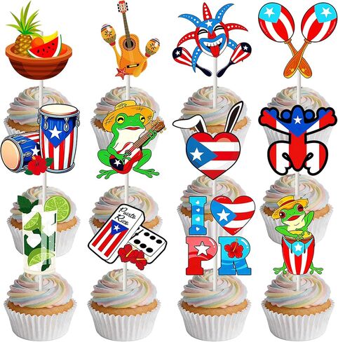Summer Ween Party Decorations - 24 Pcs Orange Funny Summer Halloween Themed Supplies Favors for Boys Girls Spooky Hawaii Beach Ghosts Cupcake Toppers Set Cake Cupcakes Dessert Decor in Saudi Arabia
