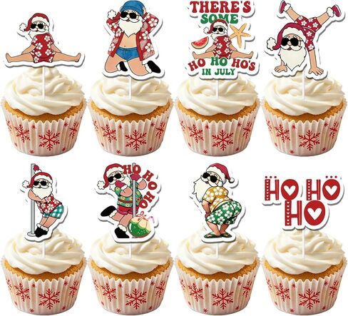 Summer Ween Party Decorations - 24 Pcs Orange Funny Summer Halloween Themed Supplies Favors for Boys Girls Spooky Hawaii Beach Ghosts Cupcake Toppers Set Cake Cupcakes Dessert Decor in Saudi Arabia