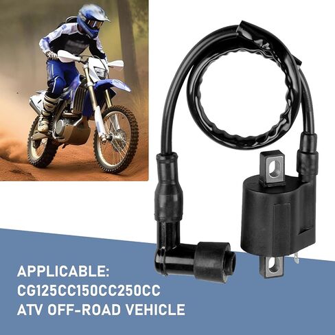 ملف إشعال الدراجات النارية من Downhill، ملف إشعال السباق CG125 150، استبدال أسلاك نظام محرك الدراجة النارية، لـ CG 125cc 150cc 200cc 250cc محرك عمودي ATV Dirt Bike Go Kart (أسود) in Kuwait