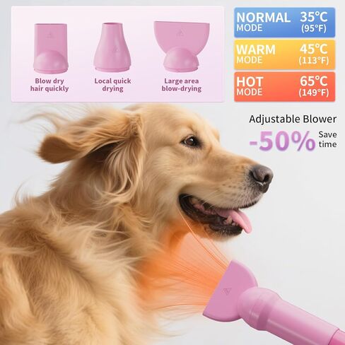 Dog Hair Vacuum & Grooming Kit 2.5L Large Capacity, Pet Grooming Vacuum with Clipper, Ideal for Shedding Dogs & Cats at Home Cleaning Tools - Purple/Pink in Kuwait