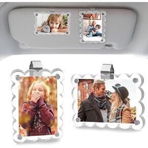 Car Visor Photo Clip, Personalized Car Visor Picture Frame, Automotive Interior Decor, 5-Second Setup, Magnetic Seal, Strong Non-Slip Adhesion, Dual Horizontal/Vertical Display, Pack of 2 in Saudi Arabia