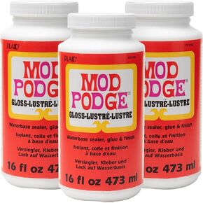 Mod Podge Gloss Sealer ، Glue & Finish: All-in-One Craft Solution-سريع جاف ، سهل نظيف ، للخشب ، الورق ، النسيج والمزيد. غير سامة - حرفة بثقة ، مصنوعة في الولايات المتحدة ، 16 أوقية ، حزمة 1 in Kuwait