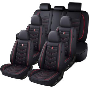 Car Seat Cover 7 Seats for Toyota Sienna 2000-2025, Durable Wear Resistant Waterproof Vehicle Cushion Covers, Breathable No Odor Premium Leather Vehicle Seat Covers.(Standard,Black Red) in Saudi Arabia