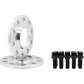 2 Pc Billet Aluminum 5x130 mm Hub Centric Wheel Spacers | 10 mm Thick | 71.5 H.B + Black Conical Lug Bolts Compatible with Porsche Vehicles - Aftermarket Wheels in Saudi Arabia