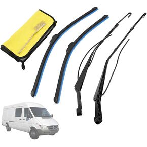 1 Pair Front Windshield Wiper Arm & Blade Kit 9018200044 9018200144 Fit for Dodge Sprinter 2500/3500 2003-2006, for Freightliner Sprinter 2500/3500 2002-2006, for Mercedes Sprinter 2004-2006 in Saudi Arabia