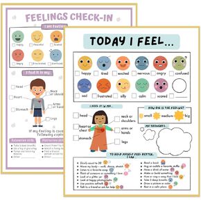 20pcs Emotions Chart Feelings Chart for Kids Coping Skills Mental Health Posters Feeling Emotion Poster for Preschool Classroom Supplies Special Education Therapy Office Wall Decorations (feel20) in Saudi Arabia