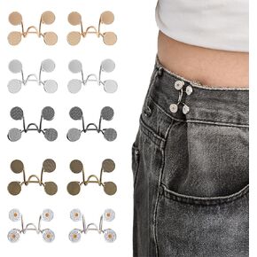 60 Pcs Pant Waist Tightener Set, 10 Set Waist Adjustment Buckle Jean Tightener for Women Pants Tighten Waist Clothing Dresses Skirts in Kuwait