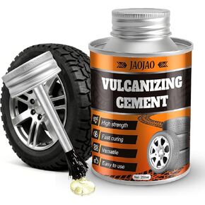 JAOJAO Vulcanizing Cement for Tire Patches, Tire Repair Glue Tire Cement Glue with Built-in Brush Fast Dry Flexible Seal Lasting Protection for Car Motorcycle Bike Tires 250ml in Saudi Arabia