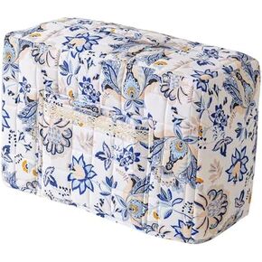 Boho Floral Quilted Sewing Machine Cover, Quilted Protective Dust Cover with Storage with Pocket Top Handle, Fits Most Standard Sewing Machines and Accessories (Red, 43cm) in Saudi Arabia