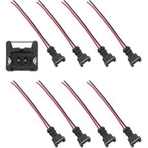 8PCS Fuel Injector Connector Pigtail,Plug-in Fuel Injector Wiring Harness Replacement with Waterproof Shell,Fuels Injectors Pigtail Car Accessories Compatible with RC,Bosch EV1 in Kuwait