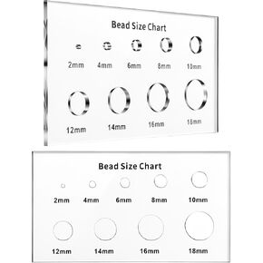 2 PCS Bead Size Measuring Tool Acrylic Bead Chart Multi-Function Geometric Stencil Ruler Clear Circle Template for Beads Stones Gem Diamond (2/4/6/8/10/12/14/16/18mm) in Saudi Arabia
