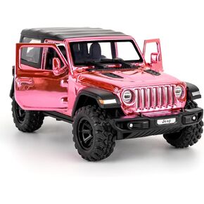 TGRCM-CZ 1:32 Scale Wrangler Rubicon Toy Car – Die-cast Model with Sound & Light Effects, Pull-Back Function, Durable Toddler Toy, Suitable for Ages 3 and Up,Pink in Saudi Arabia