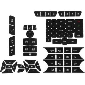 Car Interior Button Repair Stickers Set for Mercedes Benz W204 W207 W212 W218 W172 C218 GLK350 C CLS SLK Class Accessories, Steering Wheel A/C Window Radio Door Lock Number Button Decals in Saudi Arabia