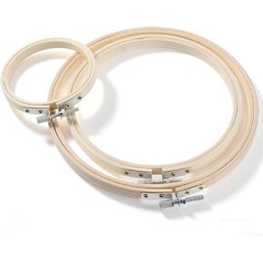 SULIKJHUI 3 Pieces Small Embroidery Hoop, Round Bamboo Embroidery Hoop Adjustable Frame for Cross Stitch, DIY Sewing Craft, Wooden Rings for Home Decoration in Saudi Arabia