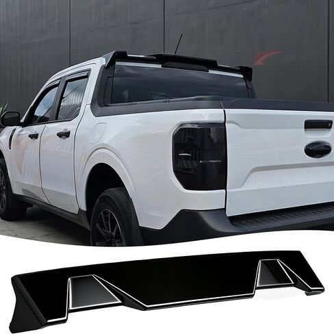 STSEV01 Rear Spoiler Cab Roof Wing Fit for Ford Maverick 2022-2026 Accessories Lariat/Lobo High/Standard/Tremor/XL/XLT All Beds and Cabs, Gloss Black Top Lip Exterior in Saudi Arabia