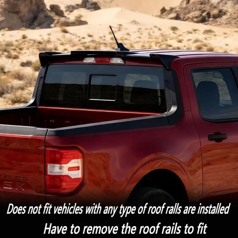 STSEV01 Rear Spoiler Cab Roof Wing Fit for Ford Maverick 2022-2026 Accessories Lariat/Lobo High/Standard/Tremor/XL/XLT All Beds and Cabs, Gloss Black Top Lip Exterior in Saudi Arabia