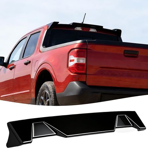 STSEV01 Rear Spoiler Cab Roof Wing Fit for Ford Maverick 2022-2026 Accessories Lariat/Lobo High/Standard/Tremor/XL/XLT All Beds and Cabs, Gloss Black Top Lip Exterior in Saudi Arabia