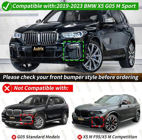 Front Bumper Lip Splitter Compatible with 2019-2023 BMW X5 G05 M Sport, Front Lip Spoiler Protector GT-Style Air Dam Chin Body Kit Gloss Black in Saudi Arabia