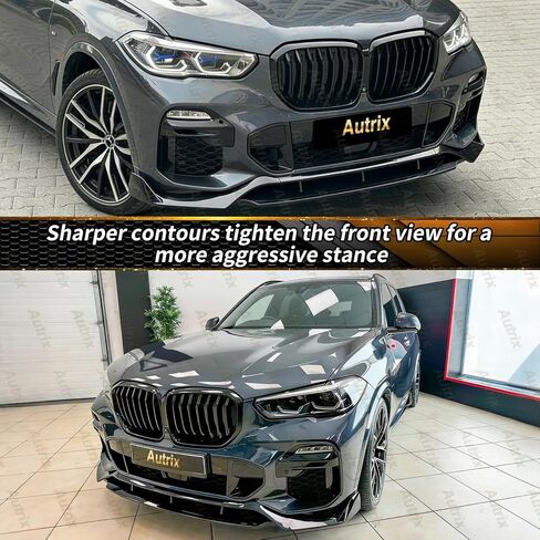 Front Bumper Lip Splitter Compatible with 2019-2023 BMW X5 G05 M Sport, Front Lip Spoiler Protector GT-Style Air Dam Chin Body Kit Gloss Black in Saudi Arabia