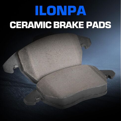 ILONPA Front Ceramic Disc Brake Pads Set for Volkswagen Jetta Passat Golf Beetle CC Eos GTI Rabbit, for Audi A3/A3 Quattro 2006-2013, for Audi TT 08 09, for Audi TT Quattro 09-15, 4PCS(With Hardware) in Kuwait