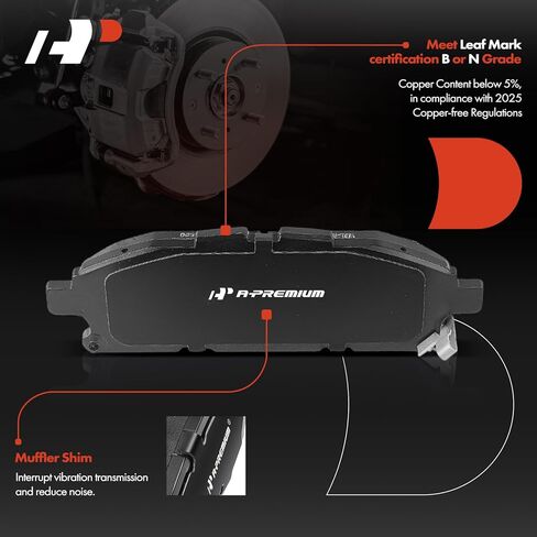 A-Premium Front Ceramic Brake Pads Set Compatible with Nissan Models - Quest 2011-2017, 4-Pack in Kuwait