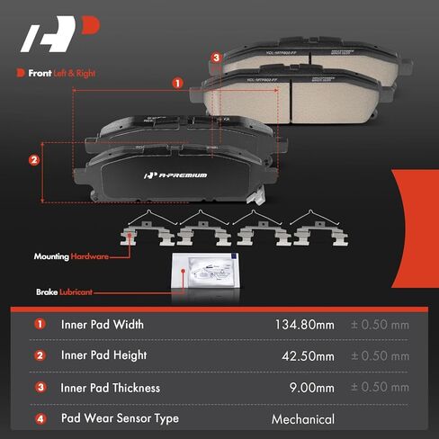 A-Premium Front Ceramic Brake Pads Set Compatible with Nissan Models - Quest 2011-2017, 4-Pack in Kuwait