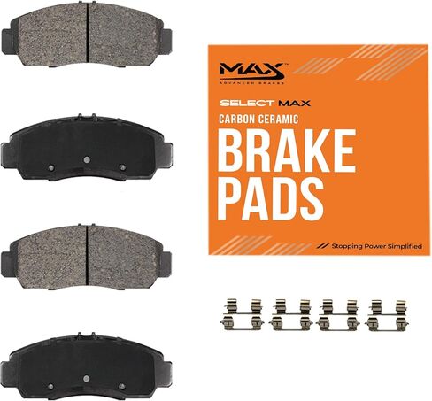 Max Advanced Brakes Rear Brake Pad for 2008-2014 2015 2016-2020 Nissan Rogue, 07-19 Nissan Sentra, 02-21 Nissan Altima, Qashqai, Maxima, Murano, Carbon Ceramic Pad w/Hardware, CDM0905 in Saudi Arabia