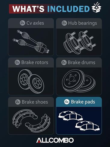 ALLCOMBO Front and Rear Brake Pads for 2016 2017 2018 Audi Q3 Quattro, 2015 2016 2017 2018 2019 2020 2021 Volkswagen Passat Ceramic Brakes Kit Replacement, 1375 1779 in Kuwait