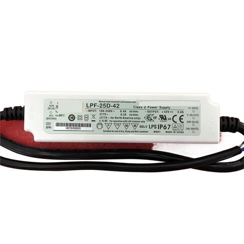 1pcs LPF-25 LED Lighting Power Supply LPF-25 25W 24V36V42V Plastic case Waterproof with PFC LPF-25-24 24V in Kuwait