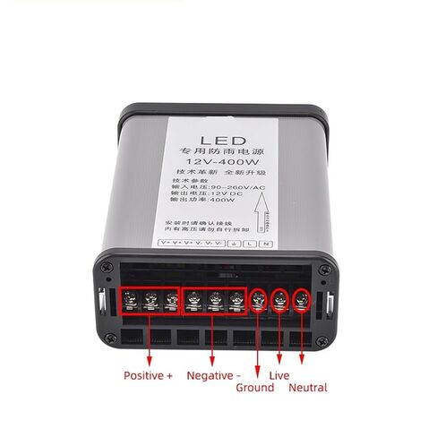 1pcs F-400-12 Outdoor LED Rainproof Switch Power Supply 12V 400W Advertising Sign Luminous Word Drive Transformer Voltage Stabilizer in Saudi Arabia