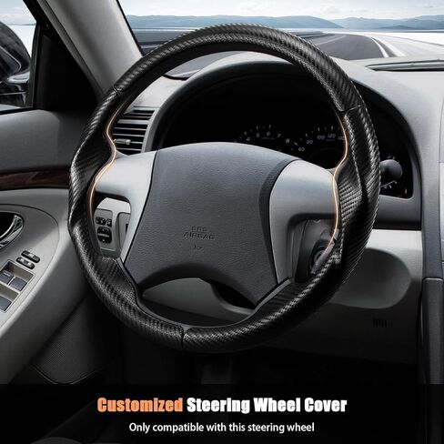 Aimato Customized Steering Wheel Cover for Toyota Camry 2007-2011/Highlander 2008-2013 Thin,Anti-Slip,Scratch-Resistant Exclusive Car Accessory for Toyota,Matte Black in Kuwait