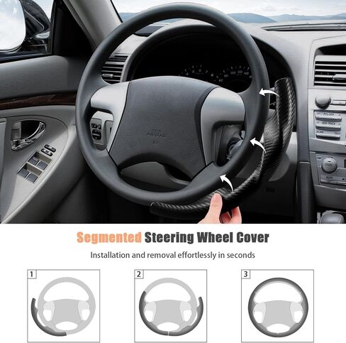 Aimato Customized Steering Wheel Cover for Toyota Camry 2007-2011/Highlander 2008-2013 Thin,Anti-Slip,Scratch-Resistant Exclusive Car Accessory for Toyota,Matte Black in Kuwait