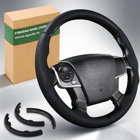 Aimato Customized Steering Wheel Cover for Toyota Camry 2007-2011/Highlander 2008-2013 Thin,Anti-Slip,Scratch-Resistant Exclusive Car Accessory for Toyota,Matte Black in Kuwait