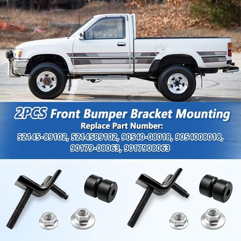 2Pcs Front Bumper Bracket Mounting Kit Fit for Toyota Pickup 1989-1995 4Runner 1990-1995 T100 1993-1998 Bumper Support Bracket Replace 52145-89102 90540-08018 in Saudi Arabia