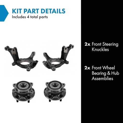 TRQ Steering Knuckle Wheel Hub Bearing Assembly Set Compatible with Scion tC Toyota RAV4 in Kuwait